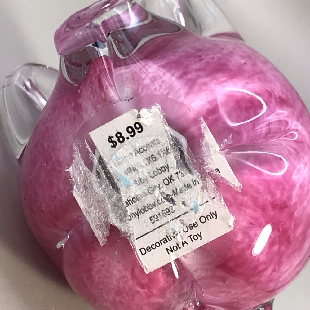 Hand Blown Glass Pink Pig Hobby Lobby Paperweight - Picture 8 of 8